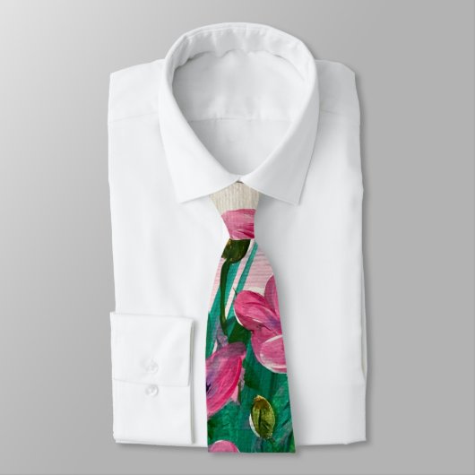 Rosa Wildblumen Krawatte (Gebunden)