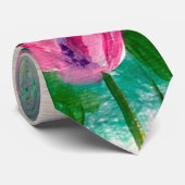 Rosa Wildblumen Krawatte (Gerollt)