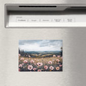 Rosa Wildblumen Landschaft Magnet (In Situ (Geschirrspüler))