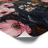 Rosa Wildblumen Landschaft Poster (Ecke)