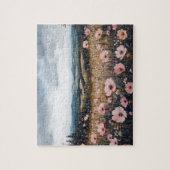 Rosa Wildblumen Landschaft Puzzle (Vertikal)