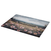 Rosa Wildblumen Landschaft Schneidebrett (Ecke)