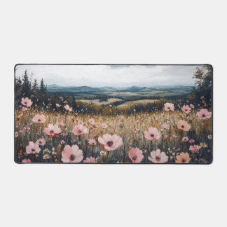 Rosa Wildblumen Landschaft Schreibtischunterlage