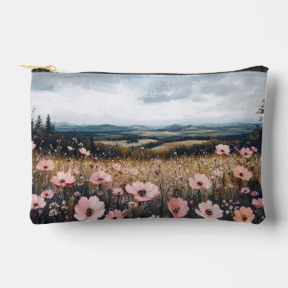 Rosa Wildblumen Landschaft Zubehörtasche