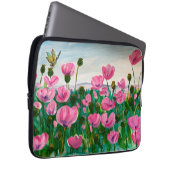 Rosa Wildblumen Laptop-Sieb Laptopschutzhülle (Vorne Rechts)