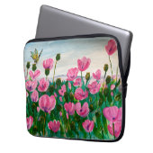 Rosa Wildblumen Laptop-Sieb Laptopschutzhülle (Vorderseite Links)