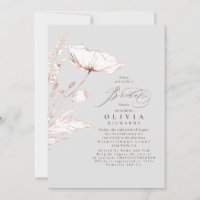 Rosa Wildblumen Leichtes Brautparty mit grauem Chi