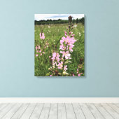 Rosa Wildblumen Leinwanddruck (Insitu (Holzboden))