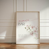 Rosa Wildblumen Liebe ist in Bloom Mimosa Bar Sockelschild