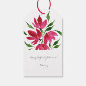 Rosa Wildblumen Lounge Wasserfarben Kunst, Dichtun Geschenkanhänger (Rückseite)