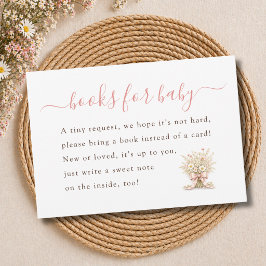 Rosa Wildblumen Mädchen Baby Shower Bücher für Ba Dankeskarte