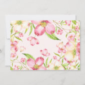 Rosa Wildblumen Mädchen Kinderdusche Einladungen (Rückseite)