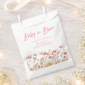 Rosa Wildblumen Mädchendusche Geschenktütchen (Ausgeschnitten)