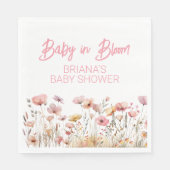 Rosa Wildblumen Mädchendusche Serviette (Vorderseite)