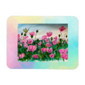 Rosa Wildblumen Magnet (Horizontal)