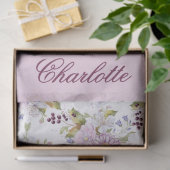 Rosa Wildblumen-Monogramm-Geschenkverpackungsdesig Seidenpapier (Geschenk)