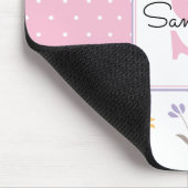 Rosa Wildblumen-Monogramm Mousepad (Ecke)
