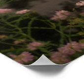 Rosa Wildblumen per Stream Foto Kunst Poster (Ecke)