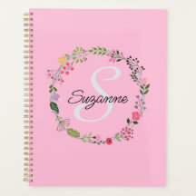 Rosa Wildblumen Personalisiert Mit Monogramm
