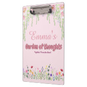 Rosa Wildblumen personalisierter Garten der Gedank Klemmbrett (Links)