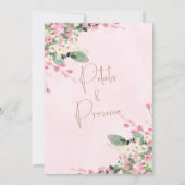 Rosa Wildblumen Petal Prosecco Brautparty Einladung (Rückseite)