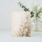 Rosa Wildblumen Postkarte (Stehend Vorderseite)