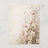 Rosa Wildblumen Postkarte (Vorderseite)