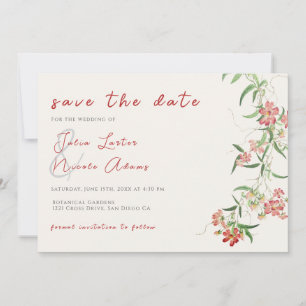 Rosa Wildblumen-Rose Frühlingsgirlande Hochzeit Save The Date