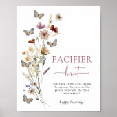 Rosa Wildblumen-Schnuller Poster (Vorne)
