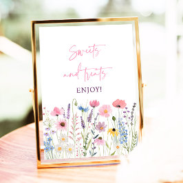 Rosa Wildblumen Sweet Leckereien Kinderdusche Schi Poster