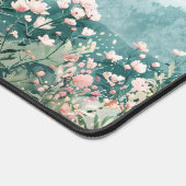 Rosa Wildblumen und Gebirge Schreibtischunterlage (Ecke)