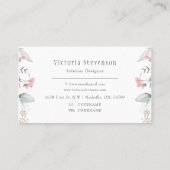 Rosa Wildblumen Visitenkarte (Rückseite)