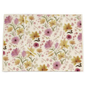 Rosa Wildblumen-Wasserfarbe  Große Geschenktüte (Vorderseite)