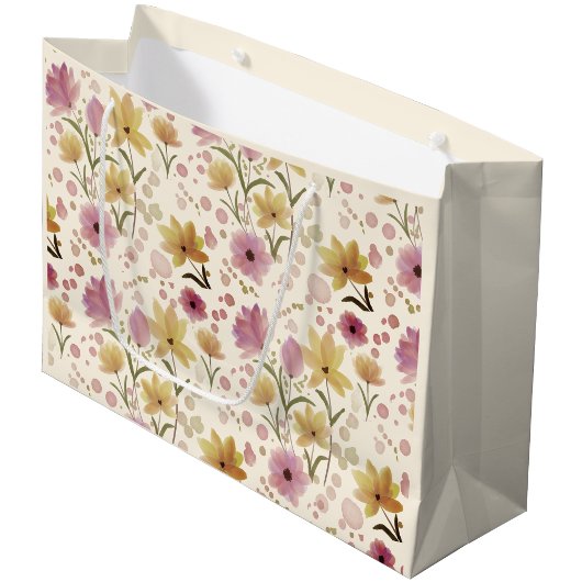Rosa Wildblumen-Wasserfarbe  Große Geschenktüte