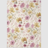 Rosa Wildblumen-Wasserfarbe Seidenpapier (Vorderseite)