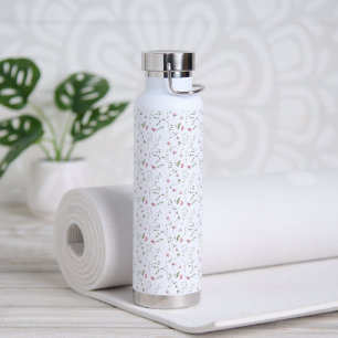 Rosa Wildblumen-Wasserfarbe Trinkflasche