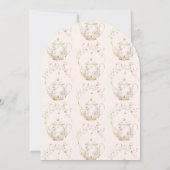 Rosa Wildblumen Zeit für Tee-Brautparty-Party Einladung (Rückseite)