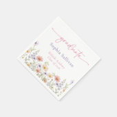 Rosa Wildblumenblüten Abschlussfeier Serviette (Ecke)