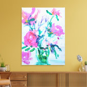 Rosa Wildblumenstrauß Leinwanddruck (Insitu (Wohnzimmer))