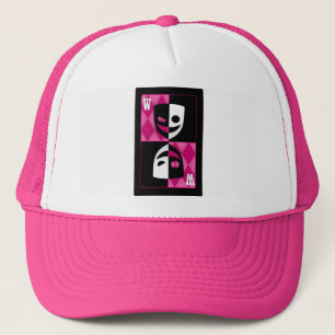 Rosa Wildcard-Poker-Diamant-LKW-Fahrerhut Truckerkappe