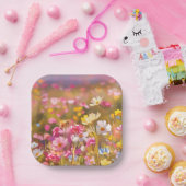 Rosa Wilde Blume Gelber Lavendel 2025 Pappteller (Party)