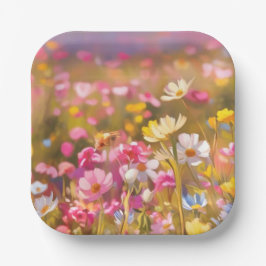 Rosa Wilde Blume Gelber Lavendel 2025 Pappteller