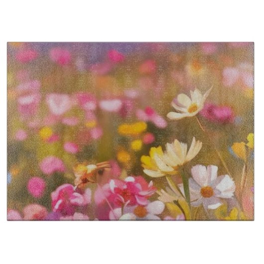 Rosa Wilde Blume Gelber Lavendel 2025 Schneidebrett (Vorderseite)