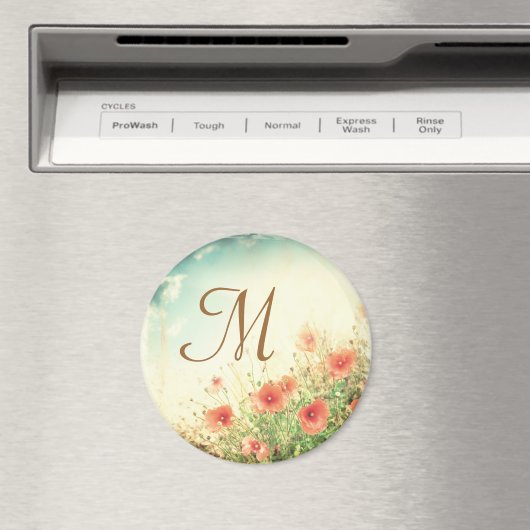 Rosa Wilde Blume im Anfangsmagazin "Field Monogram Magnet (In Situ (Geschirrspüler))