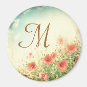 Rosa Wilde Blume im Anfangsmagazin "Field Monogram Magnet (Vorne)
