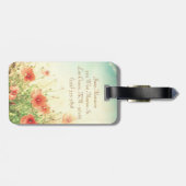 Rosa Wilde Blume im Feld Monogramm Gepäckanhänger (Rückseite horizontal)