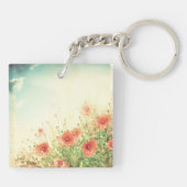 Rosa Wilde Blume in der Schlüsselkette des Felds Schlüsselanhänger (Rückseite)