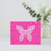 Rosa Wilde Blume Schmetterling Postkarte (Stehend Vorderseite)