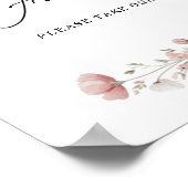 Rosa Wilde Blumen Brautparty-Geschenke Schild (Ecke)