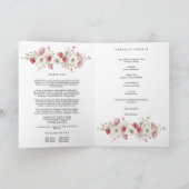 Rosa wilde Blumen Foto-Gedenk- Trauerprogramm Karte (Innenseite)